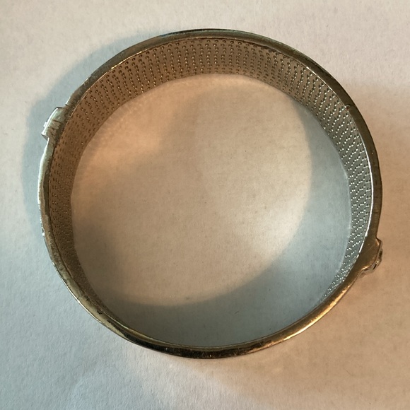 Coach Silvertone and Off-White Enamel Bangle Bracelet - Picture 4 of 9